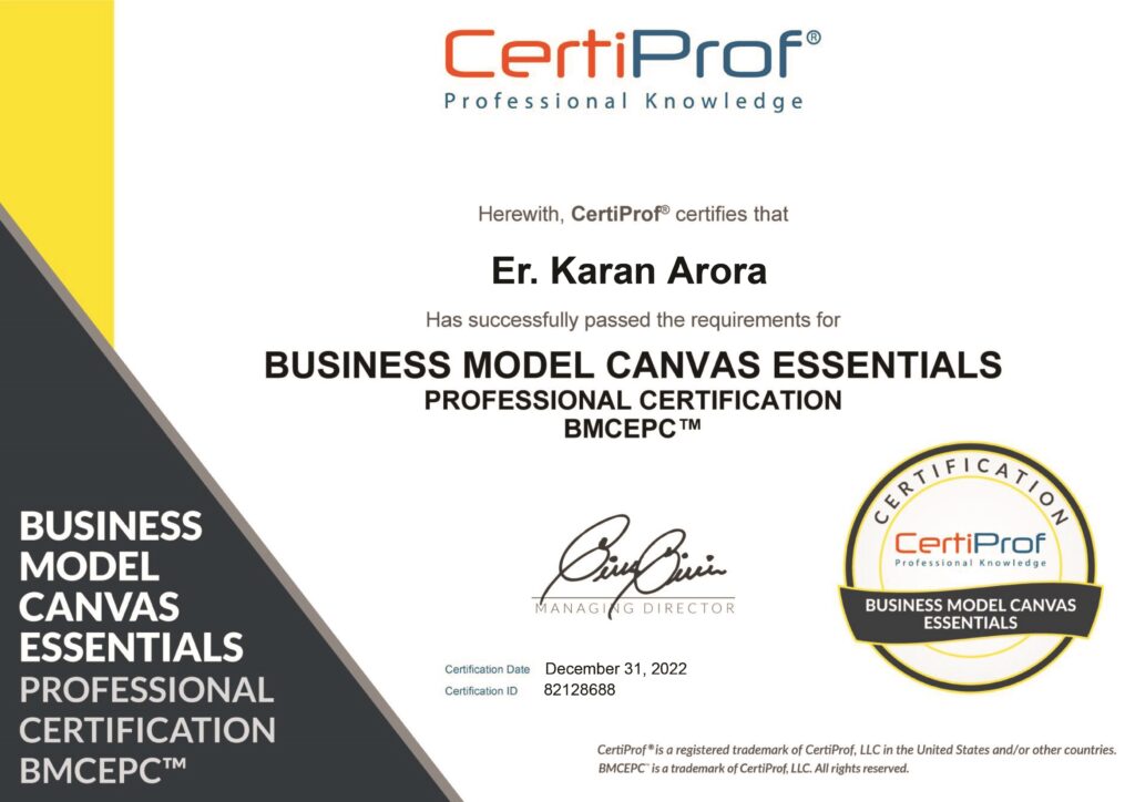 Business Model Canvas Essentials Professional Certification Exam Answers
